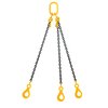 Chain sling 3-legs with safety hooks and grab hooks, grade 80 