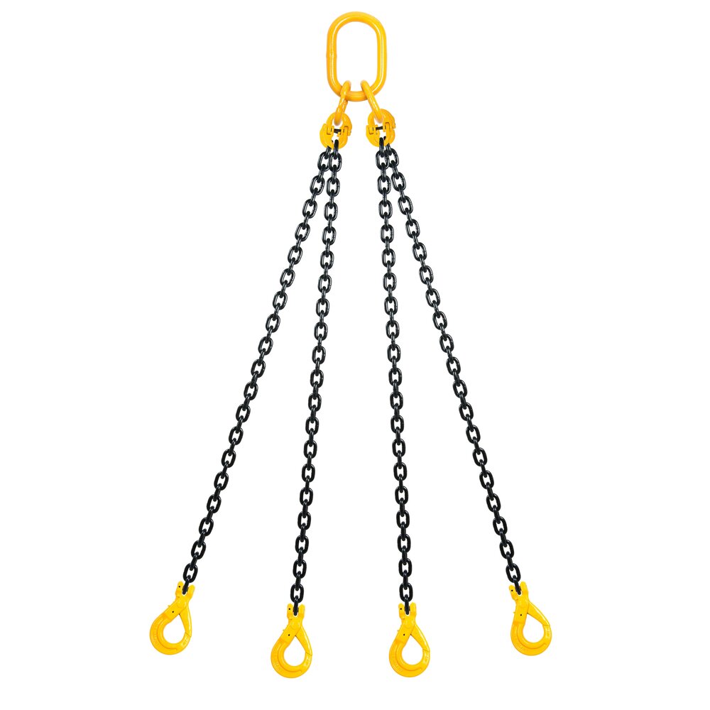 Chain sling 4-legs with safety hooks, grade 80 